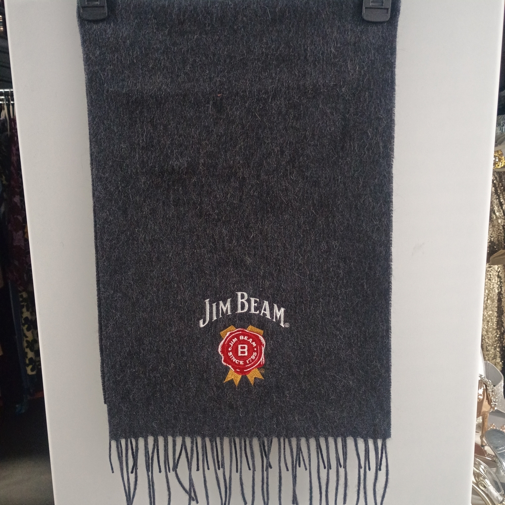 Jim Beam 100% Wool Charcoal Gray Men's Scarf